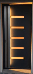 porte d'entrée aluminium avec led intégré